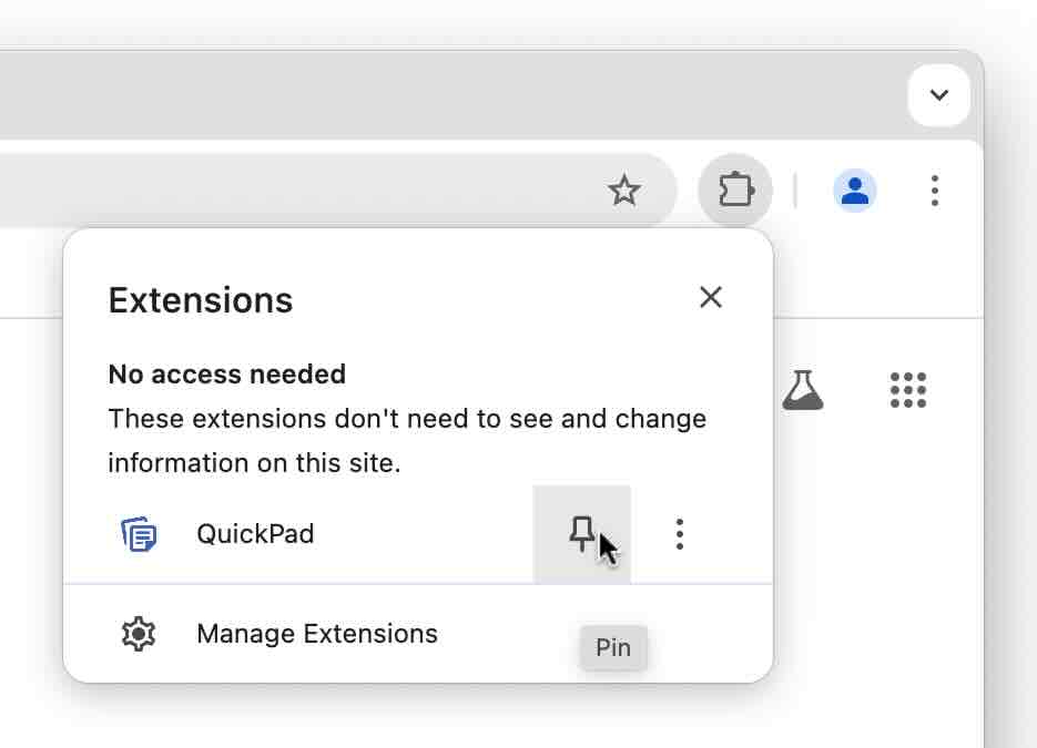 pin extension visual